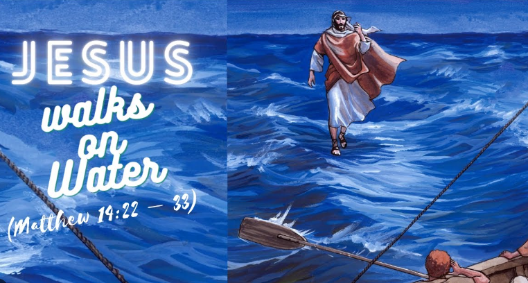 Jesus walks on water