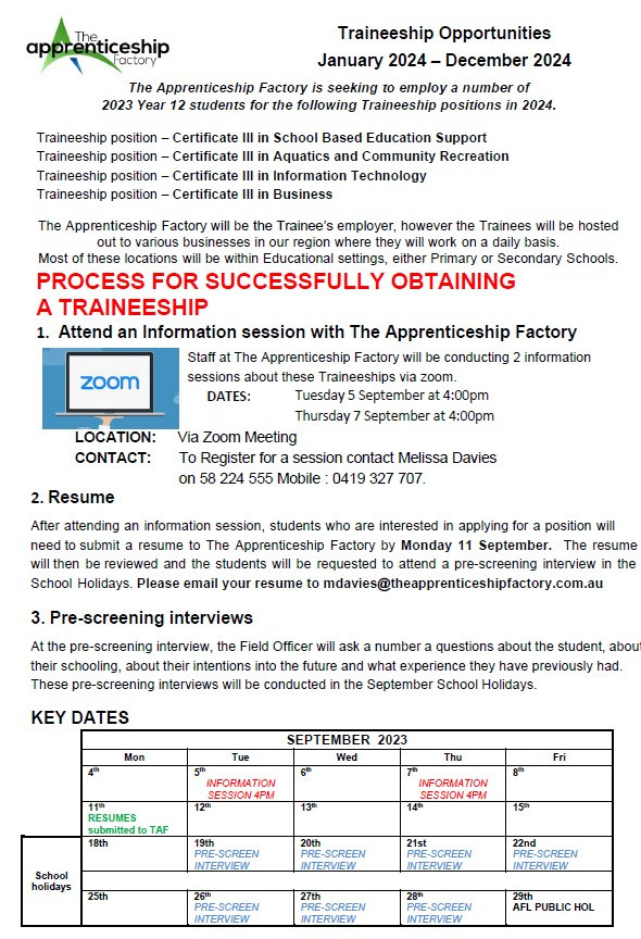 Traineeship Opportunities 2024