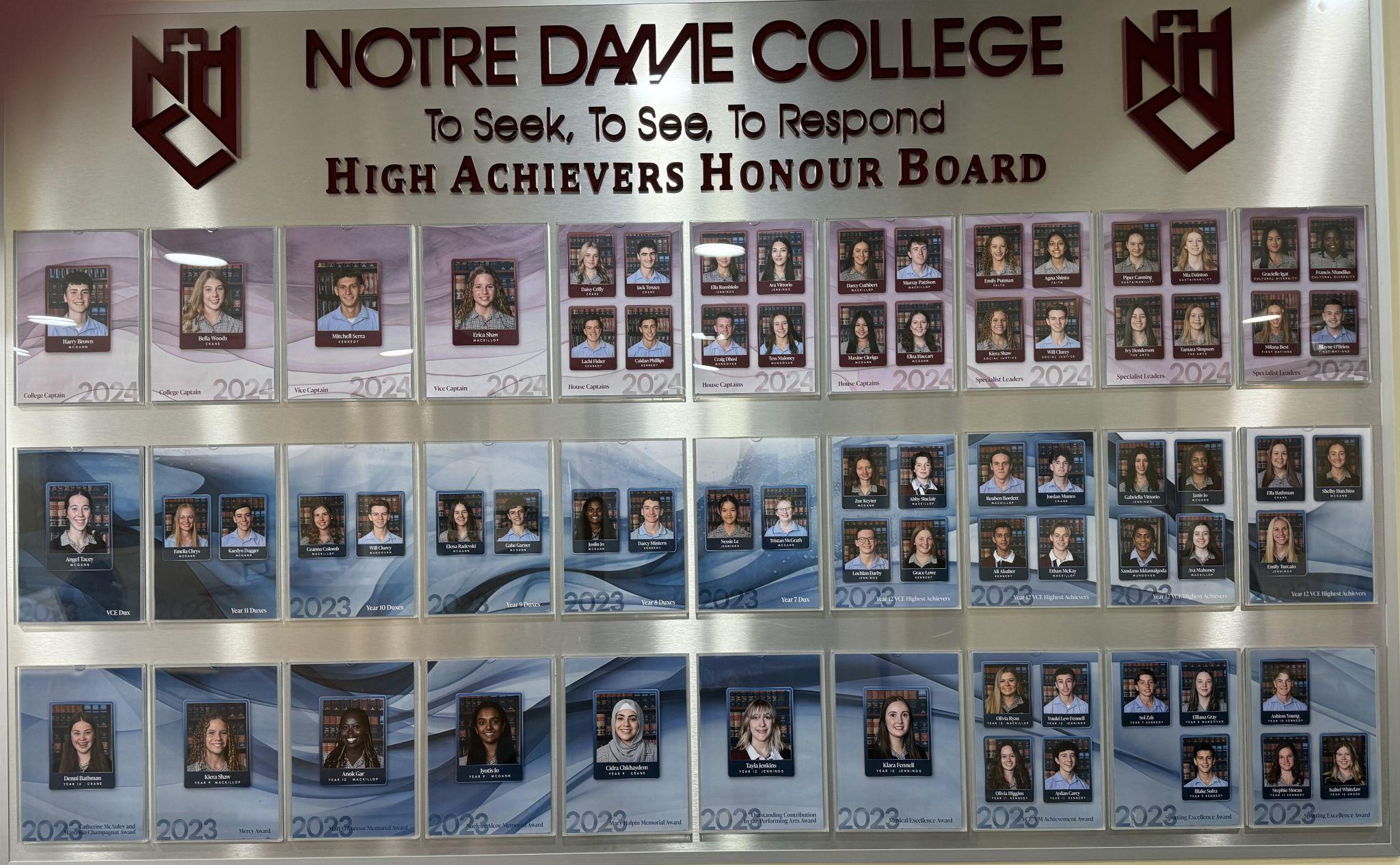 2024 Honour Board